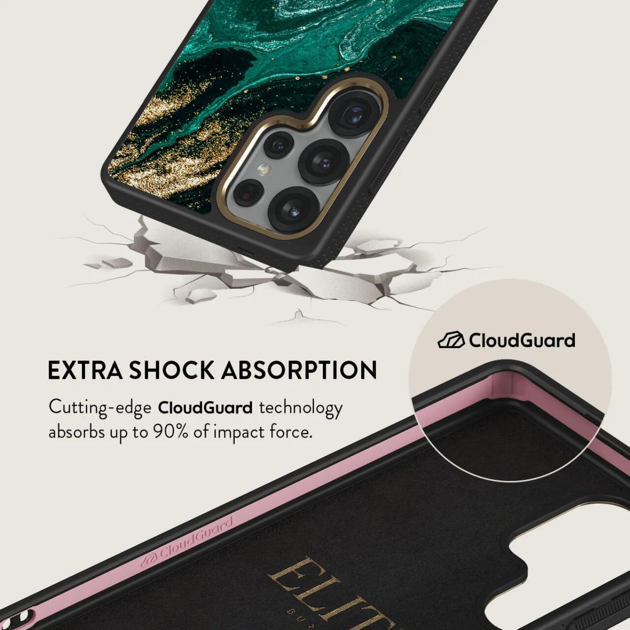 Husa Burga Elite Gold Emerald Pool compatibila cu Samsung Galaxy S25 Ultra