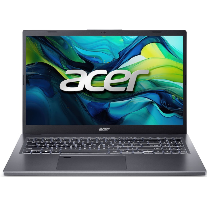 Лаптоп Acer Aspire A15-51M-59Z7 с Intel Core 5 120U (0.9/5.0GHz, 12M), 16 GB, 512GB M.2 NVMe SSD, Intel Iris Xe Graphics, Linux, Сив