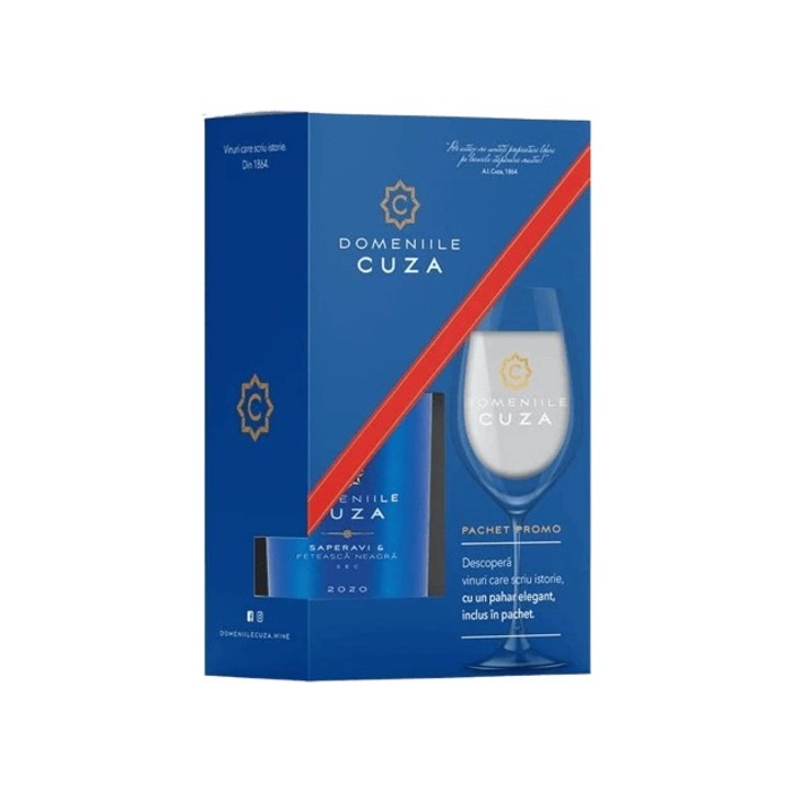 Vin rosu sec - Saperavi & Feteasca Neagra 2021, 0.75L, Domeniile Cuza