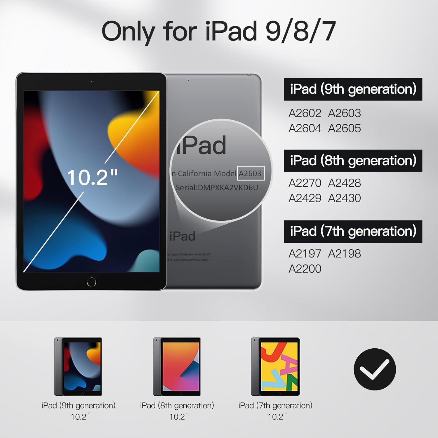 Husa tableta, Compatibil cu Apple iPad 9th/8th/7th generation 10,2'', Negru