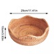 Set 3 cosuri rotunde din rachita naturala, organizator bucatarie, 22x22x7cm-29x29x10cm