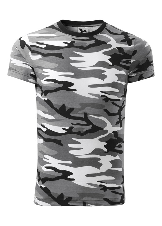 Tricou pentru barbati Malfini, Maneca scurta, Camuflaj, Gri, 2XL