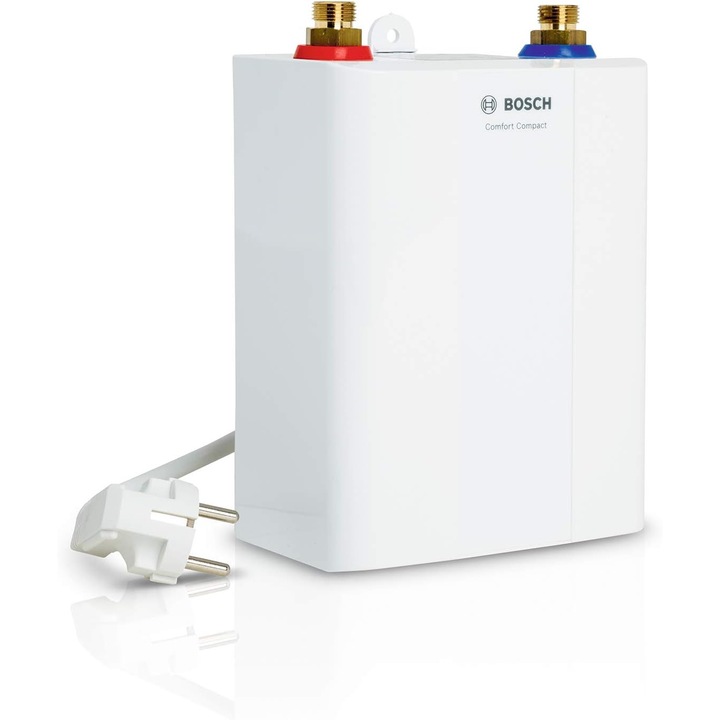 Bosch Tronic Comfort Compact TR1000R 4 T kazán, 3,5 kW, 24,5 x 14,5 cm, aljzatcsatlakozás, fehér szín