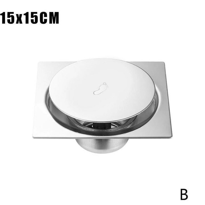 Scurgere pardoseala YANYXR inox patrat argintiu 10x10cm 15x15cm