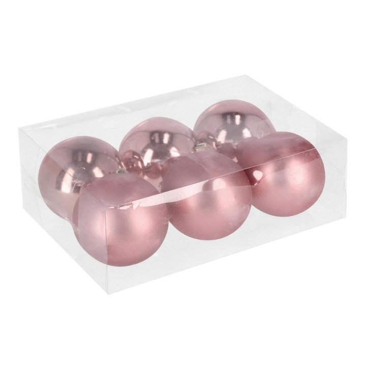 Set 6 globuri Warm Pink D80 Bizzotto