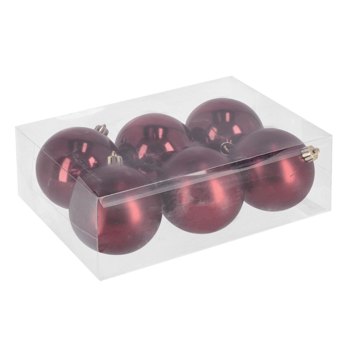 Set 6 globuri Dark Red D80 Bizzotto