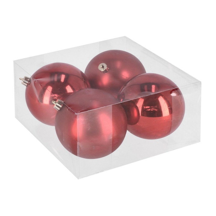 Set 4 globuri Garnet Red D100 Bizzotto