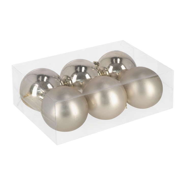 Set 6 globuri Beige D80 Bizzotto