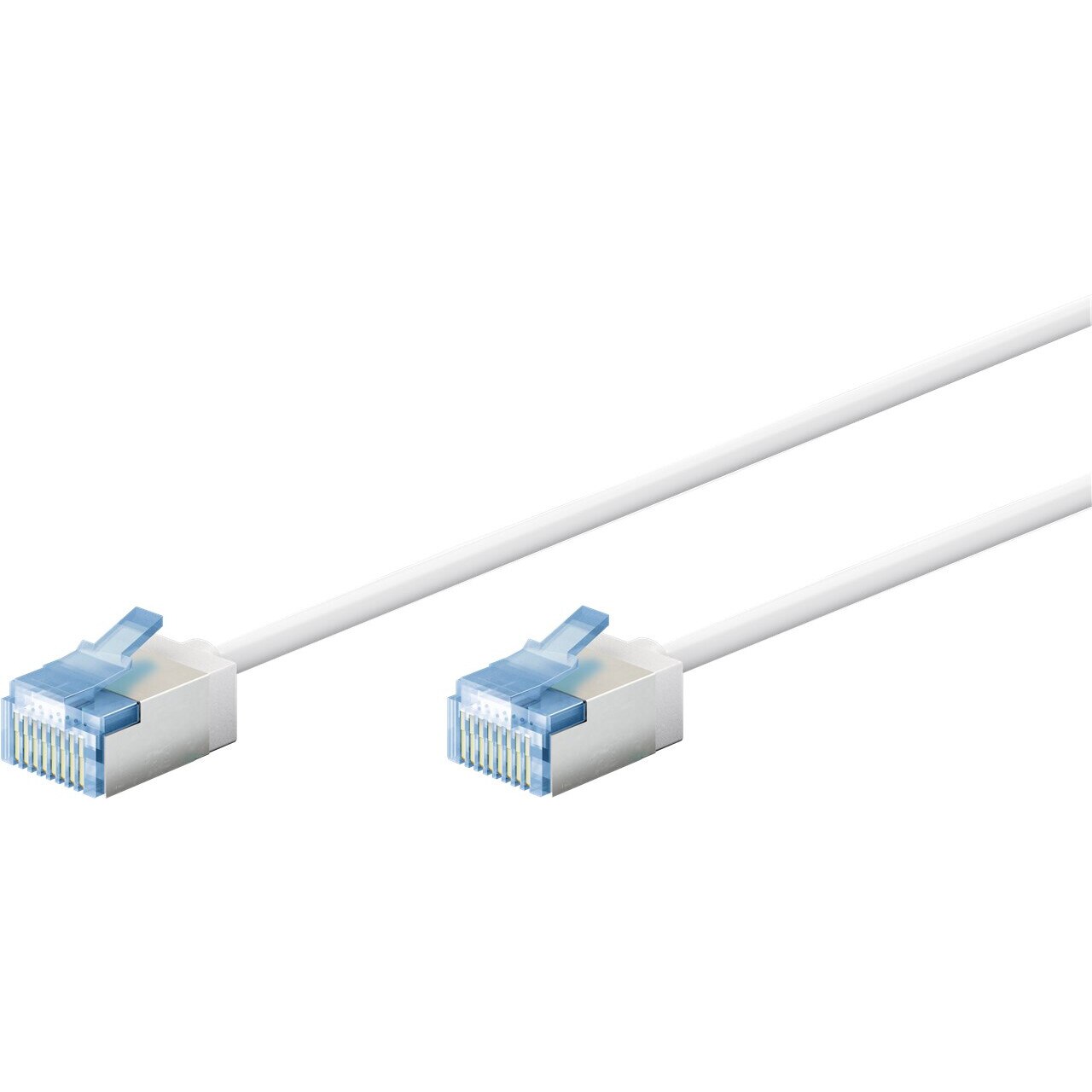 Cablu retea CAT 6A Goobay alb, ultra-subtire, flexibil, 0.25m