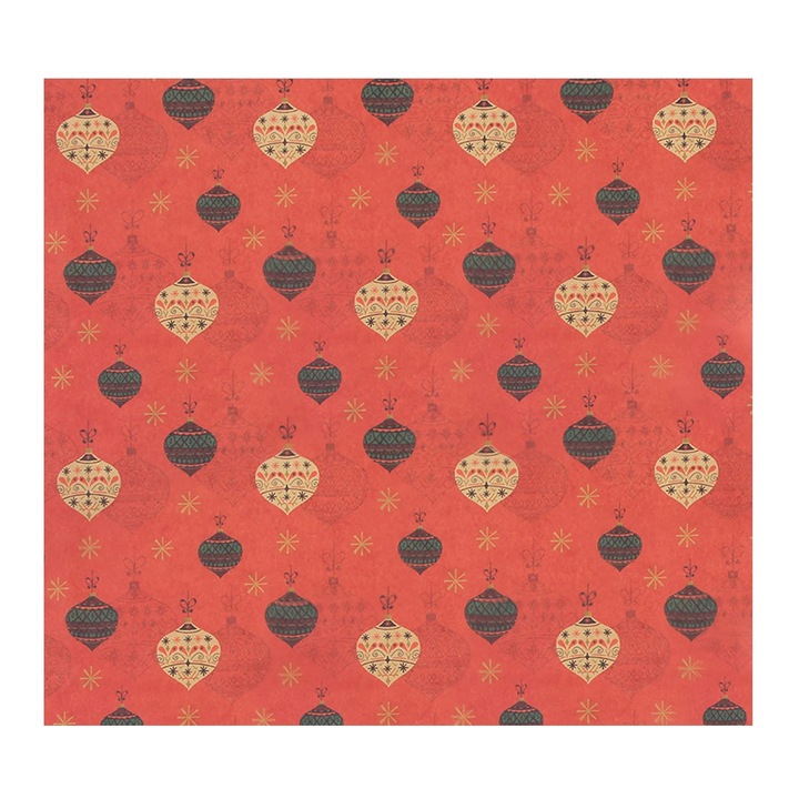YANYXR 20x825cm karácsonyi ajándékcsomagoló papír, piros-arany Mikulás