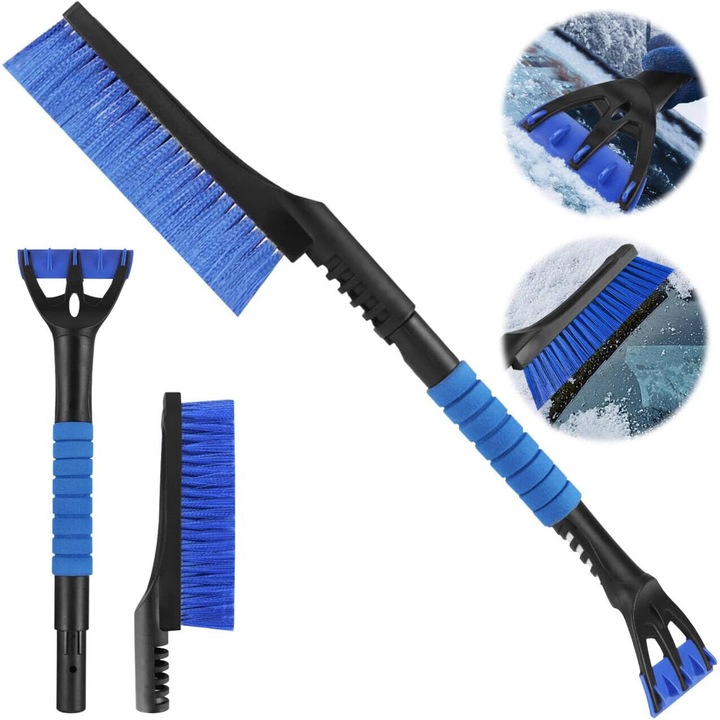 Racleta si perie de zapada cu maner lung captusit