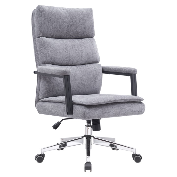 Офис стол Zavier, хромиран сив, 65x72x104/110 см