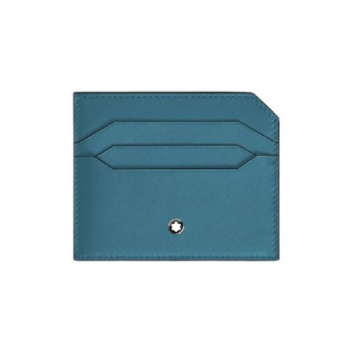 Portofel pentru carduri de credit 6cc Montblanc piele, albastru deschis