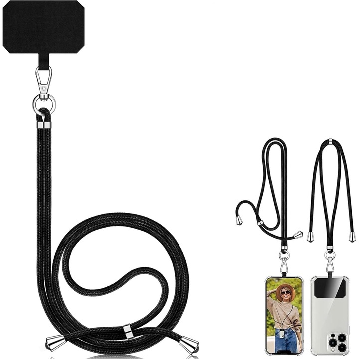 Snur/Curea de Umar Reglabil pentru Telefon Mobil, AKESON Curea Universala de Gat/Incheietura din Polipropilena Tesuta, Compatibil cu Toate Carcasele