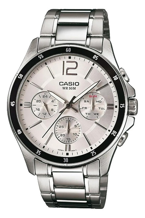 Casio, Кварцов часовник от неръждаема стомана, Сребрист
