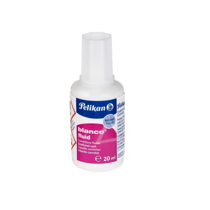 Corector Lichid cu Pensula 20 ml Alb Uscare Rapida pentru Documente Hartie Scoala Birou