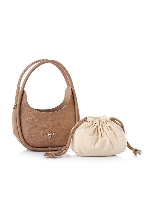 Lucky Bees, Egyszínű bőr válltáska, Tópbarna