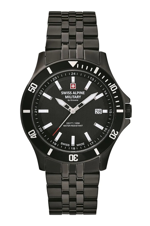 Swiss Alpine Military, Ceas din otel inoxidabil, Negru