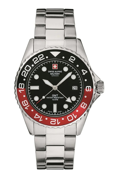 Swiss Alpine Military, Ceas din otel inoxidabil Swiss Made, Argintiu