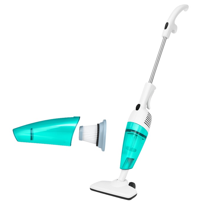 Aspirator Vertical Blasko 2 in 1, 600W, Alb, cu Filtru HEPA, Accesorii si Control pe Maner