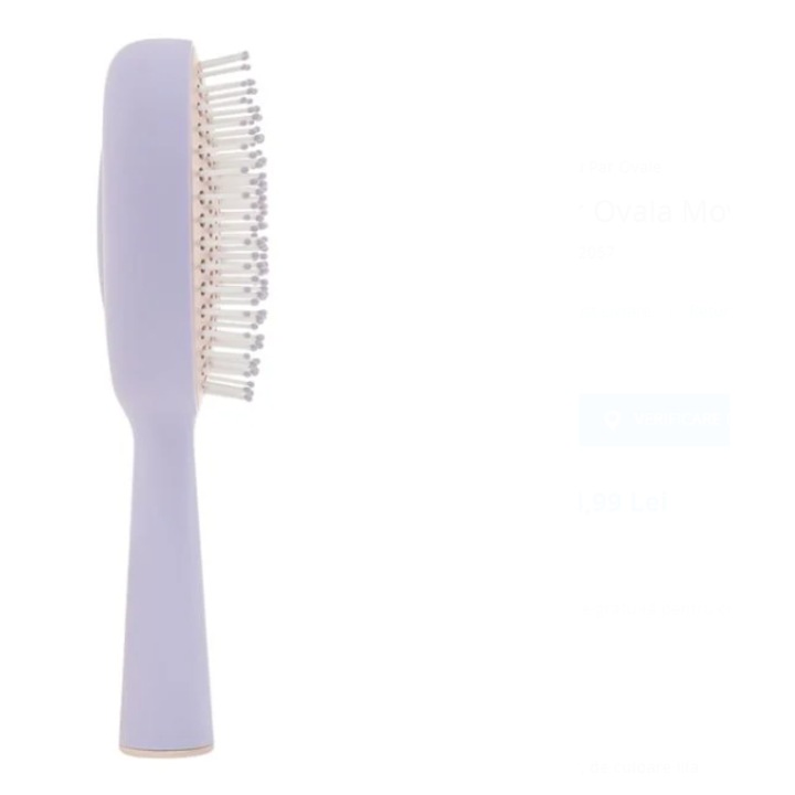 Perie Par Ovala Mov cu Auto Curatare 22 cm
