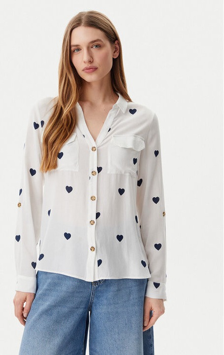 Női ing, Vero Moda, 304956423, Viszkóz, Fehér, Fehér, S