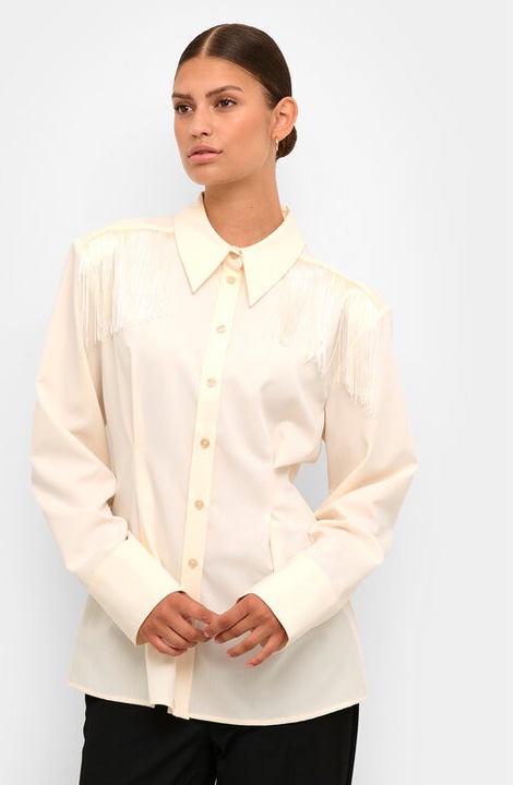 Női ing, Karen By Simonsen, 303554231, Poliészter/Viszkóz, Bézs, Bézs