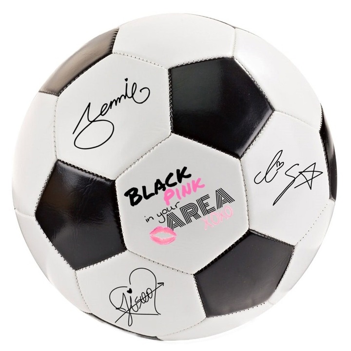 Minge personalizata blackpink blinks kpop fotbal, 260 grame, alb/negru