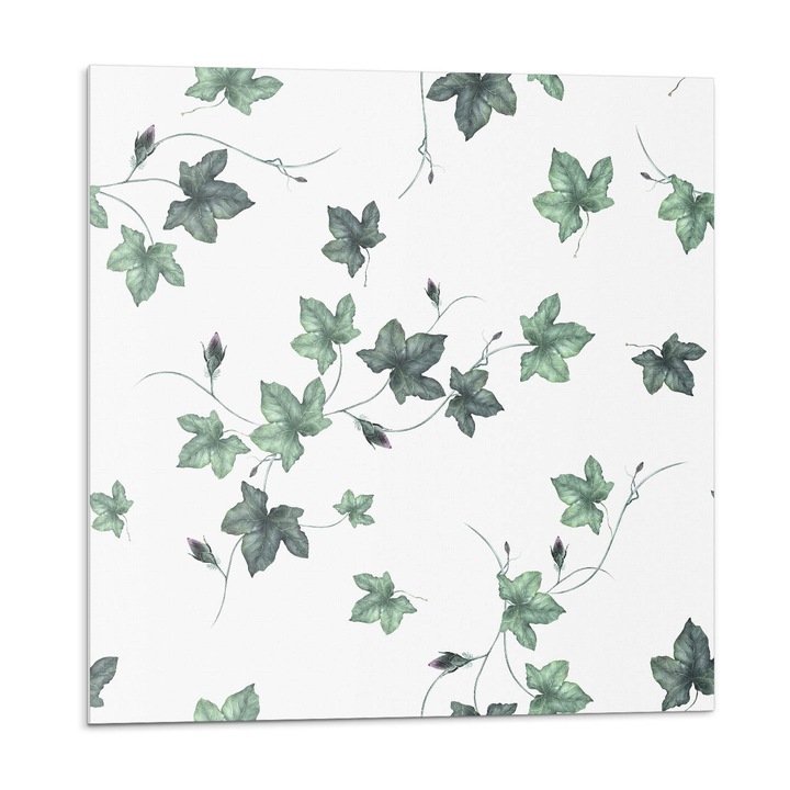 Öntapadó csempék, Wallfluent, Levelek világos háttéren, Zöld, 20x20x20, 010310410020000033423