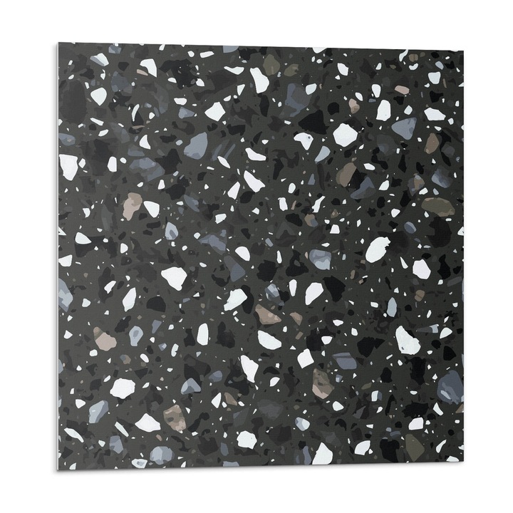 Placi autoadezive, Wallfluent, Model de piatra cu fragmente, Negru, 9x30x30, 010310410010000033359