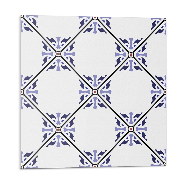 Öntapadó csempék, Wallfluent, Virágos minta, Fehér, 20x20x20, 010310410020000033470