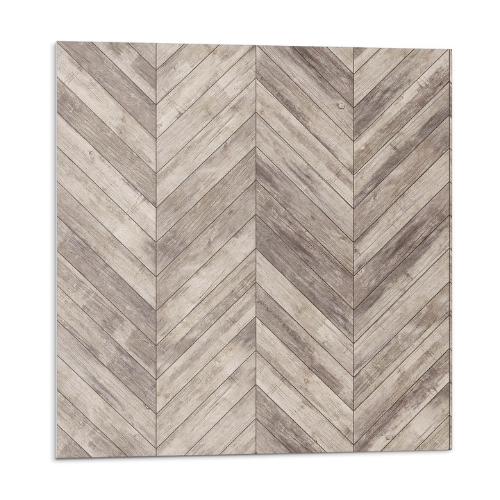 Placi autoadezive, Wallfluent, Model de tabla in schema, Gri, 9x30x30, 010310410010000074180