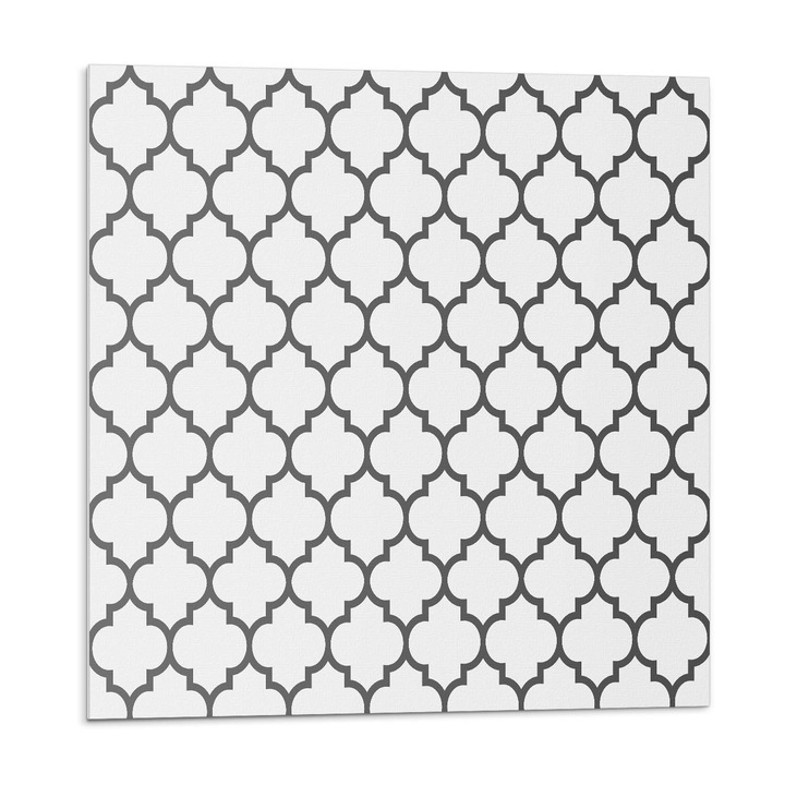 Öntapadó csempék, Wallfluent, Minta szimmetrikus formákkal, Fekete, 20x20x20, 010310410020000033476