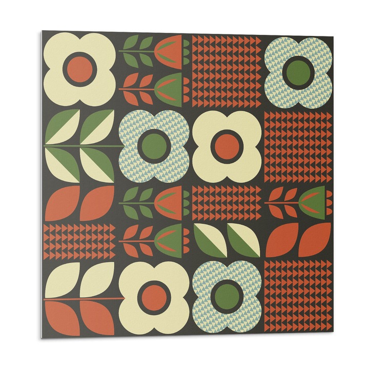 Öntapadó csempék, Wallfluent, Virágminták és figurák, Krémszín, 20x20x20, 010310410020000033478