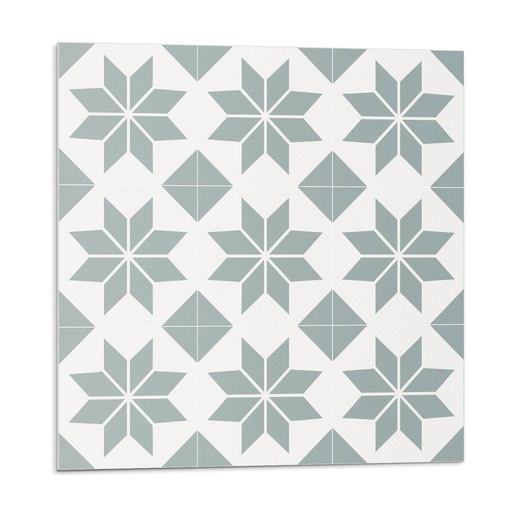 Öntapadó csempék, Wallfluent, Geometrikus virágminták, Szürke, 20x20x20, 010310410020000057113