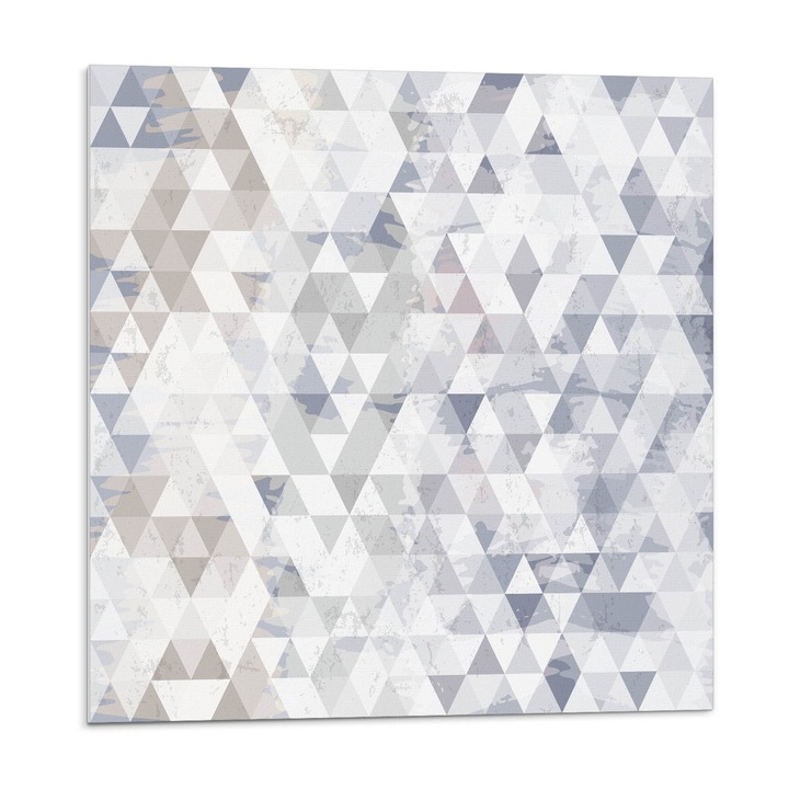 Öntapadó dekoratív panel, Wallfluent, Háromszög geometriai mintázata, Szürke, 4x50x50, 010310410040000074674