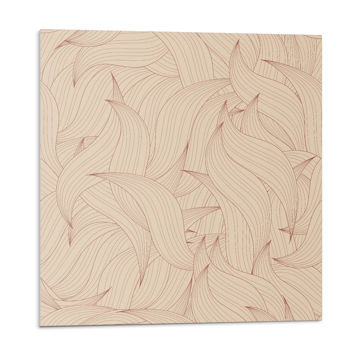 Placi autoadezive, Wallfluent, Model de linii ondulate, Bej, 9x30x30, 010310410010000033507