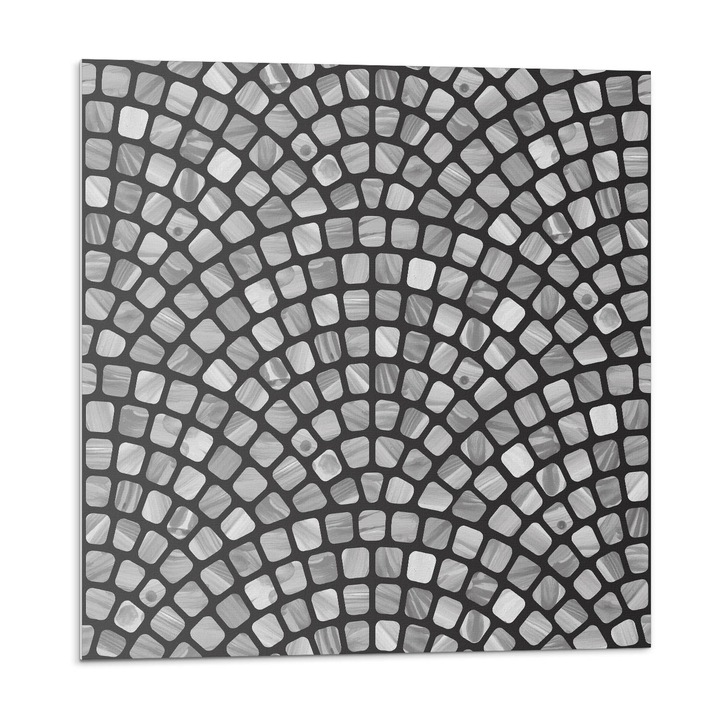 Dekoratív vinil panel, Wallfluent, Mozaik mintás tervezés, Fekete és fehér, 4x50x50, 010310410040000033545