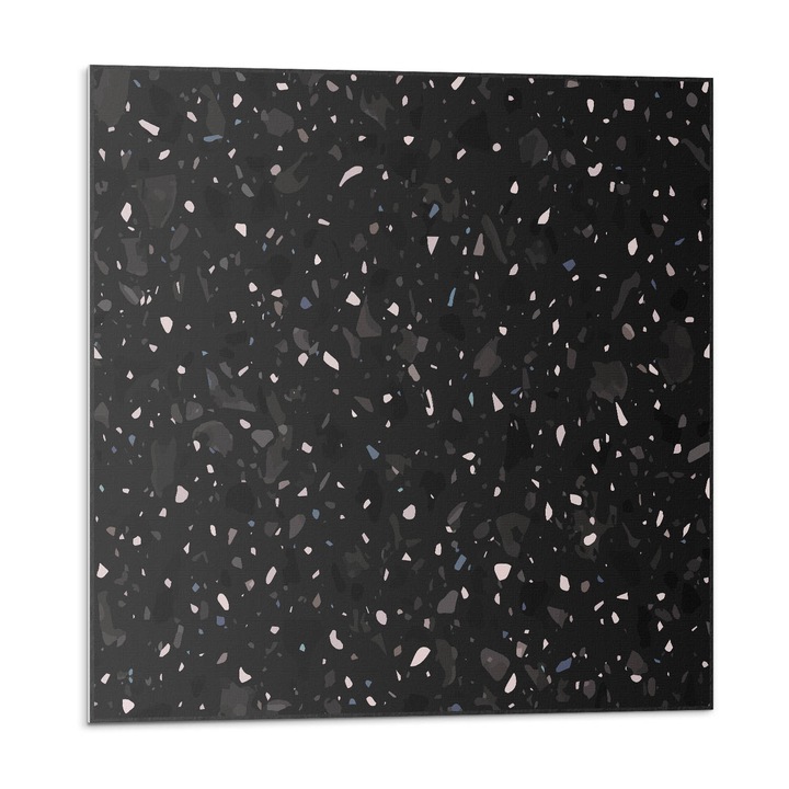 Öntapadó dekoratív panel, Wallfluent, Absztrakt terrazzo minta, Fekete, 4x50x50, 010310410040000077406