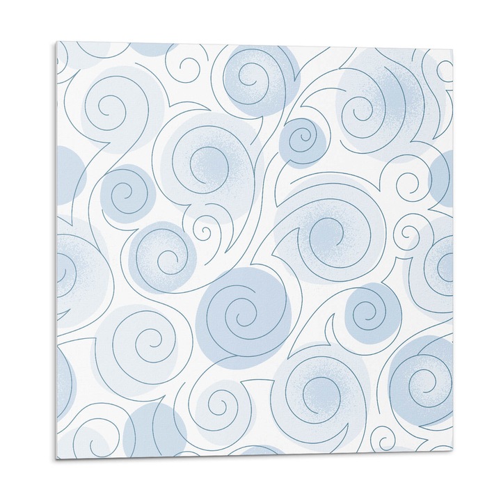 Placi autoadezive, Wallfluent, Modele spiralate si ondulate, Albastru, 9x30x30, 010310410010000033566