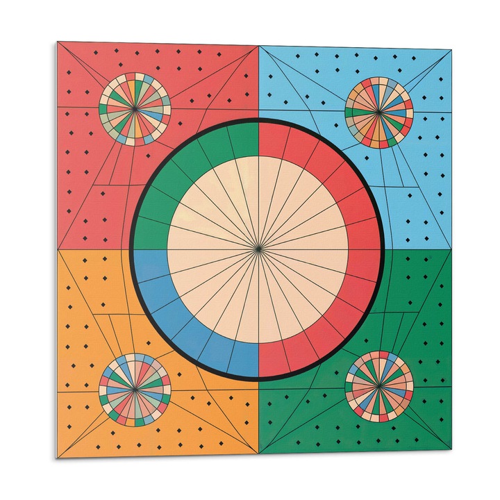 Panou vinil decorativ, Wallfluent, Model geometric cu cercuri, Cremos, 4x50x50, 010310410040000282915