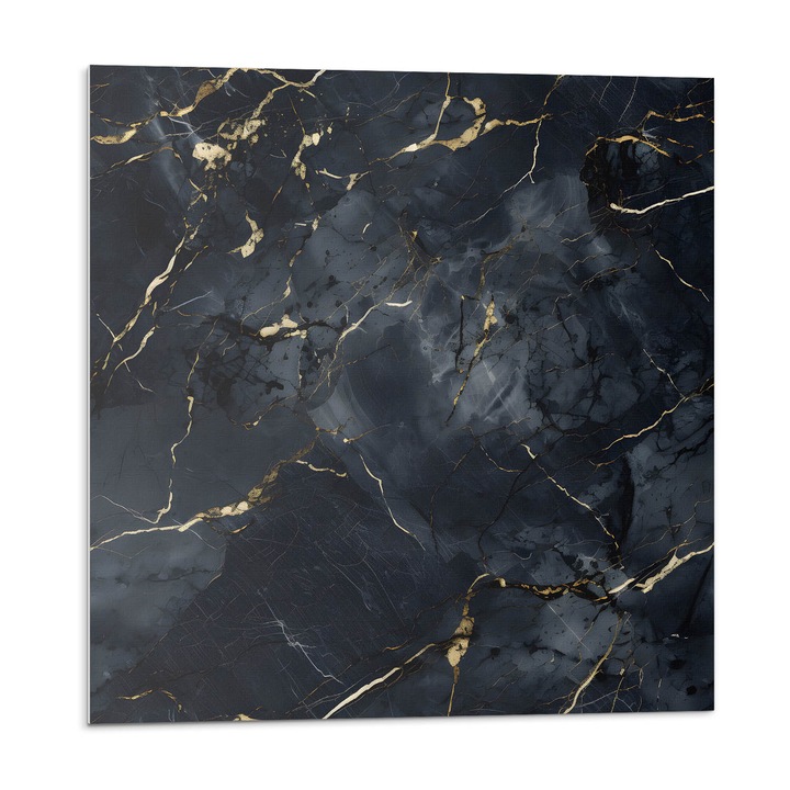 Öntapadó dekoratív panel, Wallfluent, Elegáns márvány erekkel, Fekete, 4x50x50, 010310410040000276192