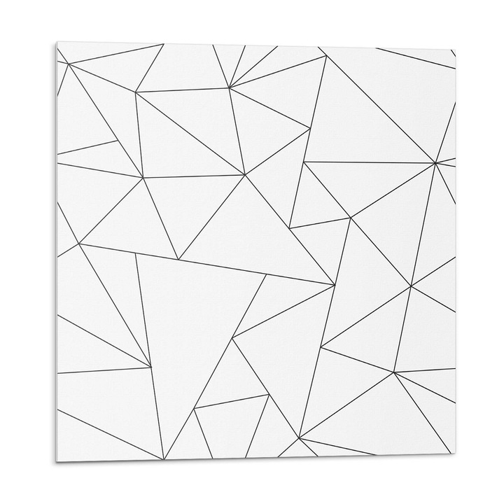 Placi autoadezive, Wallfluent, Model triunghi abstract, Alb, 20x20x20, 010310410020000274970