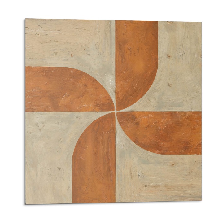 Öntapadó dekoratív panel, Wallfluent, Geometria ívekkel, Narancssárga, 4x50x50, 010310410040000282925