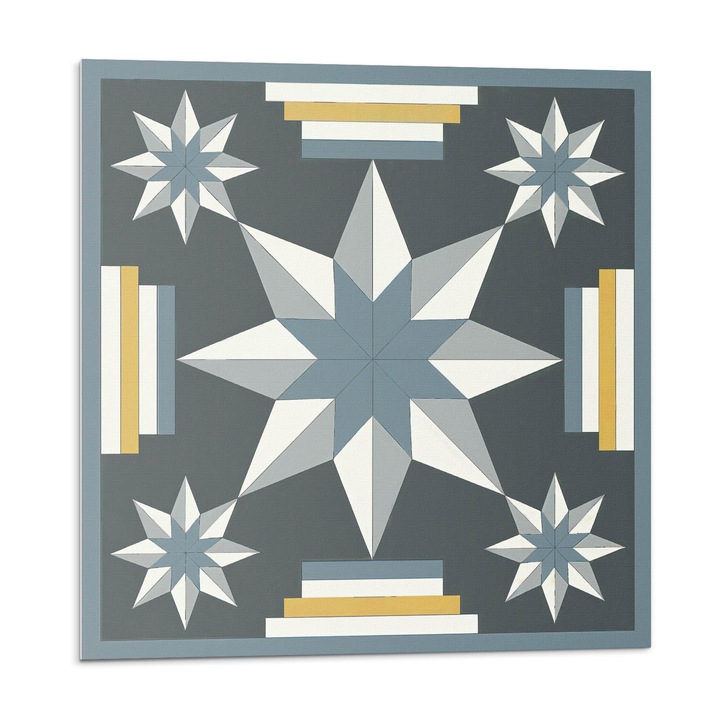 Öntapadó dekoratív panel, Wallfluent, Csillagok és téglalapok geometriája, Szürke, 4x50x50, 010310410040000282931