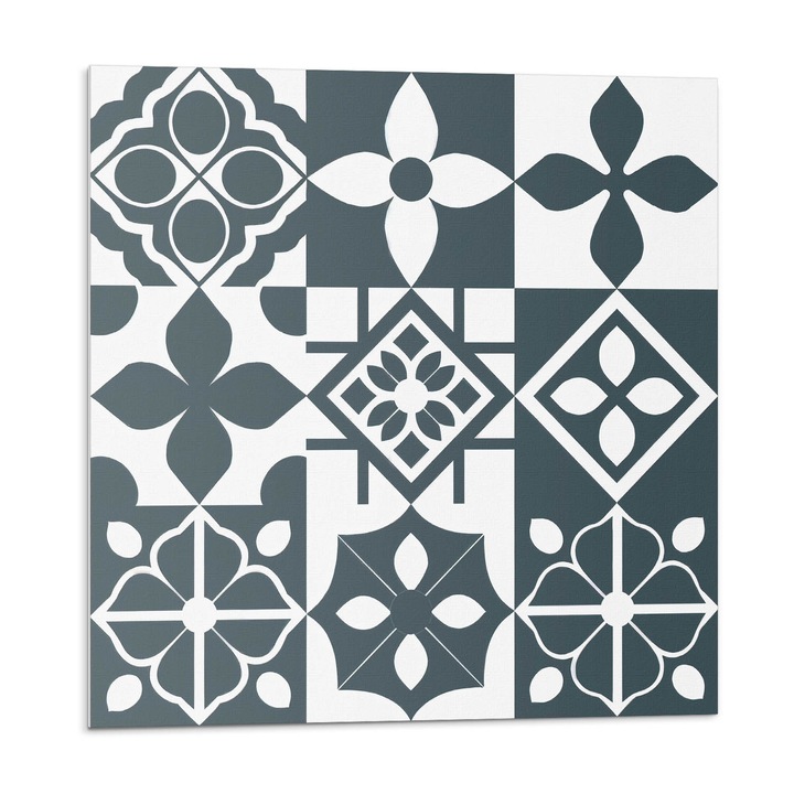 Öntapadó csempék, Wallfluent, Geometriai minták csempe, Fekete, 20x20x20, 010310410020000282961