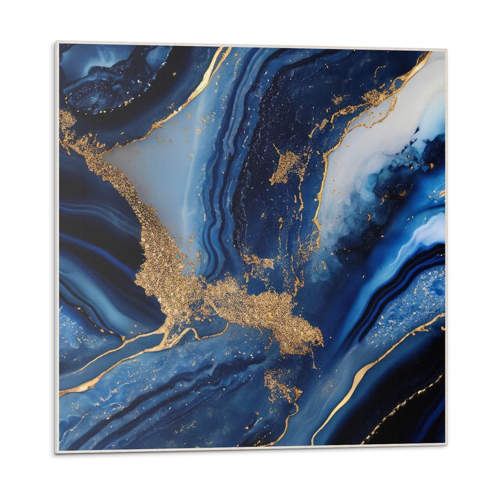 Placi autoadezive, Wallfluent, Model ondulat abstract, Bleumarin, 20x20x20, 010310410020000279530