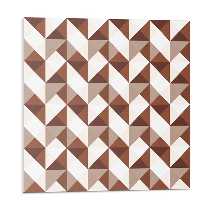 Öntapadó csempék, Wallfluent, Háromszög geometriai mintázata, Barna, 20x20x20, 010310410020000282955