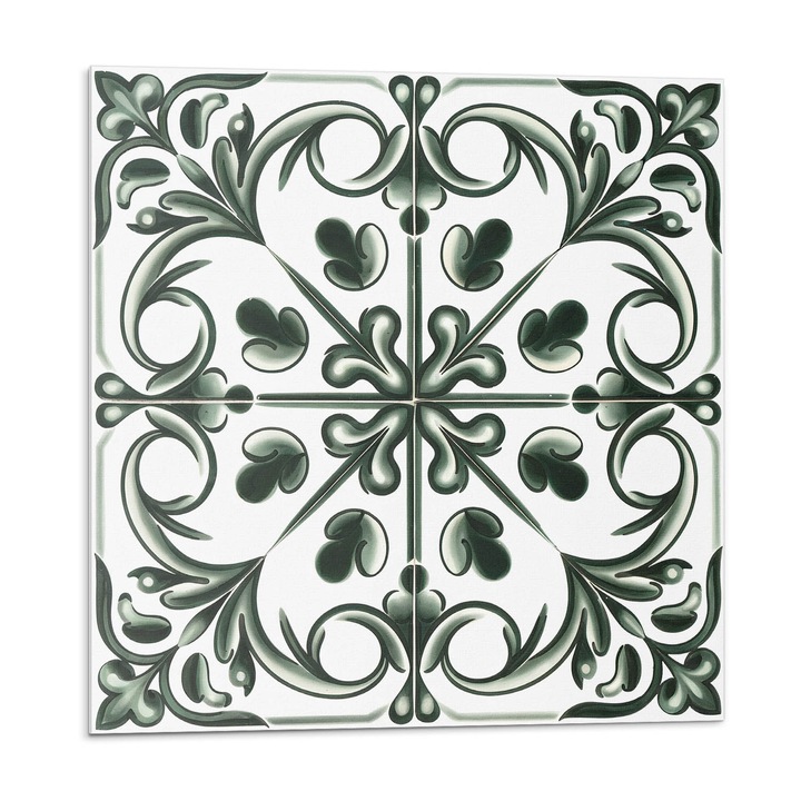 Placi autoadezive, Wallfluent, Model de plante in tigla, Verde, 9x30x30, 010310410010000283056