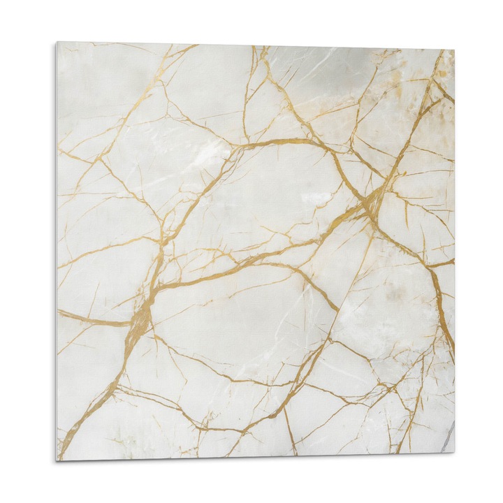 Placi autoadezive, Wallfluent, Model elegant de marmura, Alb, 9x30x30, 010310410010000283037